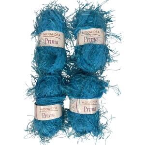 Lot of 4 Coats Moda Dea Prima Turquoise Fashion Yarn Crochet Knit Craft DIY Gift